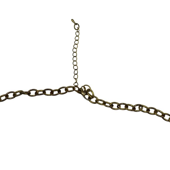 Multicolor Beaded Statement Necklace With Gold-Tone Chain & Intricate Pendant - Picture 4 of 4